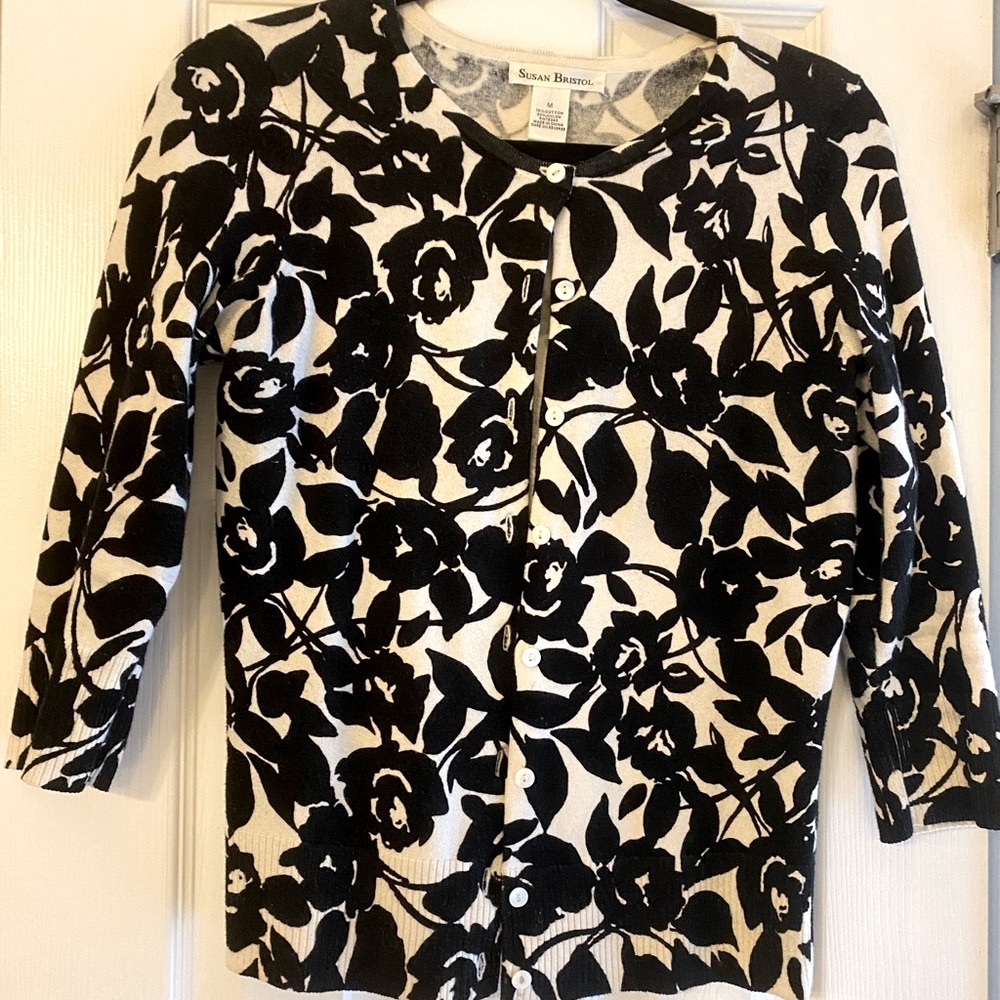 Pretty Black/White 3/4 cardigan